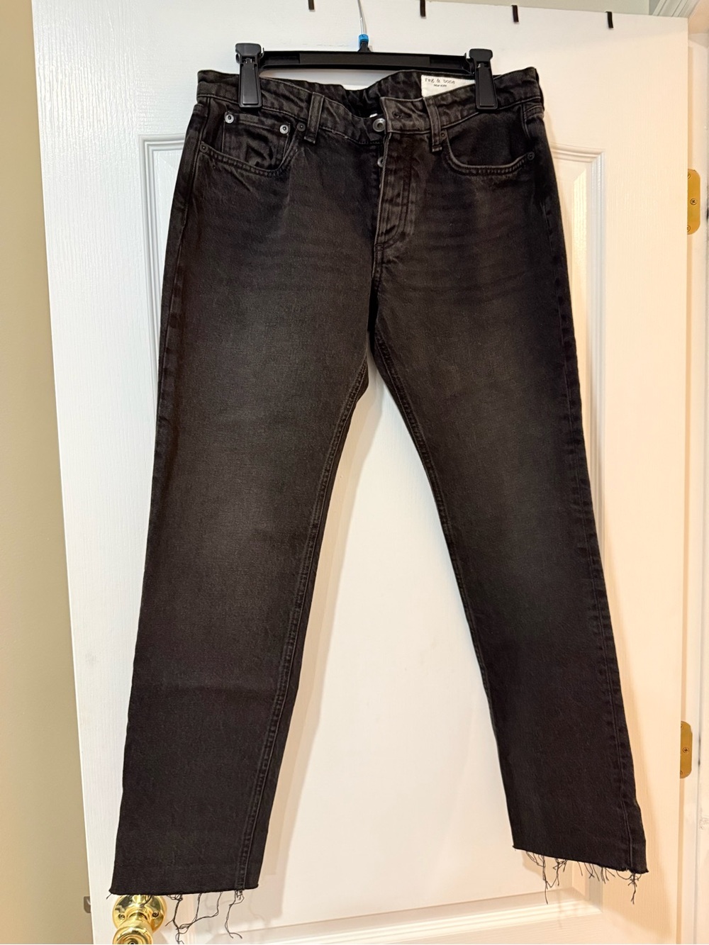 rag & bone Women’s Black Bootcut “Drey” low rise slim jeans